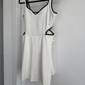 Old Navy White Active Dress with Black Trim